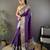 Purple nylon viscose zari woven saree with unstitched blouse piece