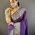 Purple nylon viscose zari woven saree with unstitched blouse piece