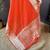 Red nylon viscose zari woven saree with unstitched blouse piece