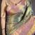 Green tissue zari woven saree with unstitched blouse piece