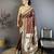 Brown silk zari woven paithani saree with unstitched blouse piece