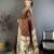 Brown silk zari woven paithani saree with unstitched blouse piece