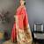 Pink silk zari woven paithani saree with unstitched blouse piece