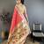 Pink silk zari woven paithani saree with unstitched blouse piece