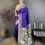 Violet silk zari woven paithani saree with unstitched blouse piece