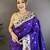 Violet silk zari woven paithani saree with unstitched blouse piece