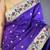 Violet silk zari woven paithani saree with unstitched blouse piece