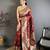 Maroon soft silk zari banarasi saree with unstitched blouse piece