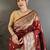 Maroon soft silk zari banarasi saree with unstitched blouse piece