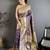 Purple soft silk zari banarasi saree with unstitched blouse piece