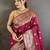 Rani soft silk zari banarasi saree with unstitched blouse piece