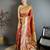 Rust soft silk zari banarasi saree with unstitched blouse piece