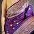 Violet soft silk zari banarasi saree with unstitched blouse piece