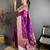 Wine soft silk zari banarasi saree with unstitched blouse piece