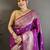 Wine soft silk zari banarasi saree with unstitched blouse piece