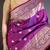Wine soft silk zari banarasi saree with unstitched blouse piece