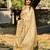Cream tussar silk embroidered zari woven saree with unstitched blouse piece