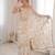 Cream tissue embridered saree with unstitched blouse piece