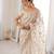 Cream tissue embridered saree with unstitched blouse piece