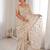 Cream tissue embridered saree with unstitched blouse piece