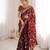 Maroon tissue embridered saree with unstitched blouse piece