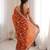 Orange tissue embridered saree with unstitched blouse piece