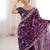 Purple tissue embridered saree with unstitched blouse piece