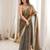 Gold tissue embridered saree with unstitched blouse piece