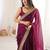 Wine tissue embridered saree with unstitched blouse piece