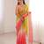 Green & gajri tissue embridered saree with unstitched blouse piece