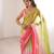 Green & gajri tissue embridered saree with unstitched blouse piece