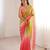 Green & gajri tissue embridered saree with unstitched blouse piece