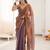 brown tissue embridered saree with unstitched blouse piece