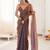 brown tissue embridered saree with unstitched blouse piece