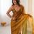 gold tissue embridered saree with unstitched blouse piece