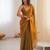 gold tissue embridered saree with unstitched blouse piece