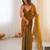 gold tissue embridered saree with unstitched blouse piece