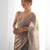 grey tissue embridered saree with unstitched blouse piece