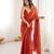 orange tissue embridered saree with unstitched blouse piece