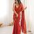 orange tissue embridered saree with unstitched blouse piece
