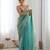 sky blue tissue embridered saree with unstitched blouse piece