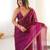 wine tissue embridered saree with unstitched blouse piece