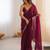 wine tissue embridered saree with unstitched blouse piece