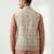 Light grey intricate embroidered silk blend nehru style men's waistcoat