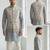 Light grey intricate embroidered silk blend nehru style men's waistcoat