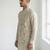 Beige floral embroidered linen nehru style men's ethnic waistcoat