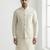 White resham embroidered silk blend mandarin collar nehru jacket men's waistcoat