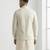 White resham embroidered silk blend mandarin collar nehru jacket men's waistcoat
