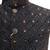 Teal blue geometric thread work art silk mandarin collar men's waistcoat