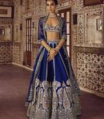Blue Art Silk Heavy Embroidery Sequence work Lehenga Choli with Dupatta For Women